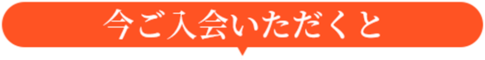今ご入会いただくと